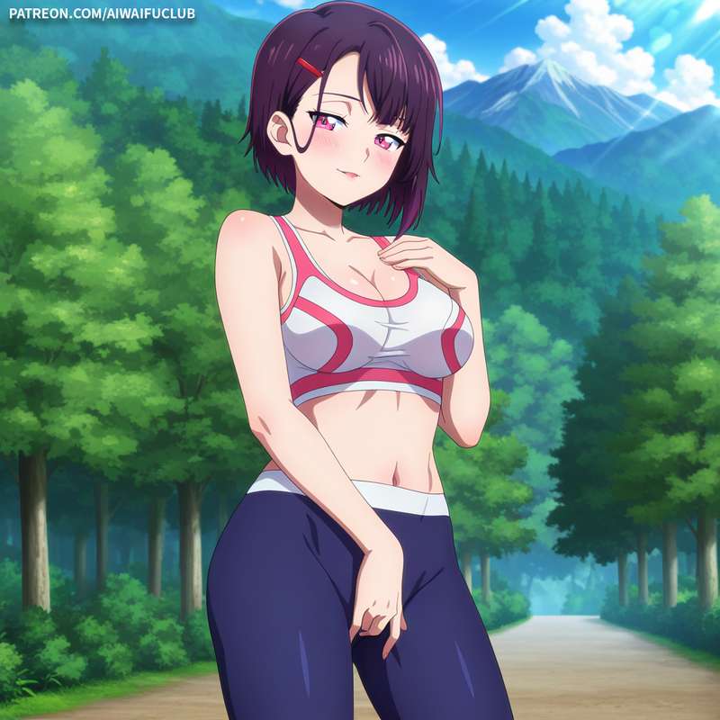 AIWaifuClub - (VIP Exclusive)Shizuka Mikazuki 三日月閑 Tight yoga outfit