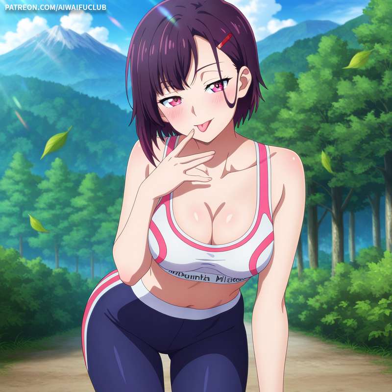 AIWaifuClub - Shizuka Mikazuki 三日月閑 Tight yoga outfit