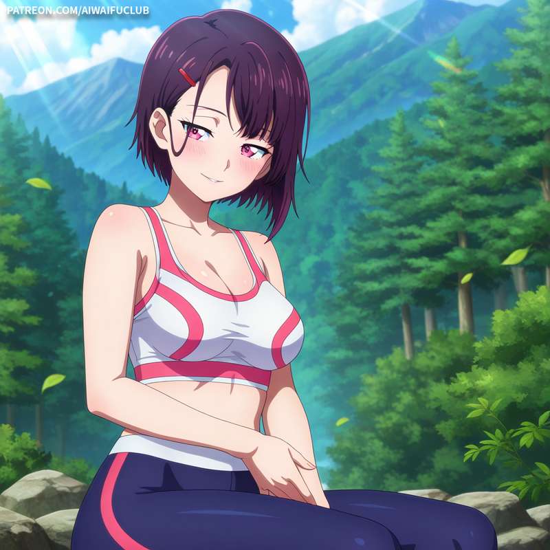 AIWaifuClub - (VIP Exclusive)Shizuka Mikazuki 三日月閑 Tight yoga outfit