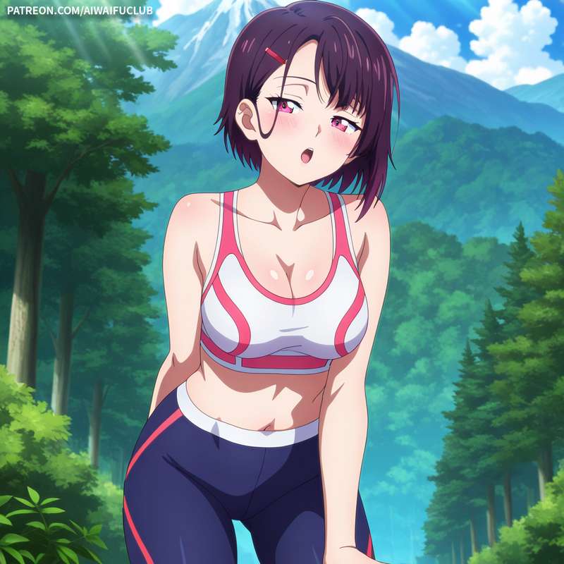AIWaifuClub - Shizuka Mikazuki 三日月閑 Tight yoga outfit