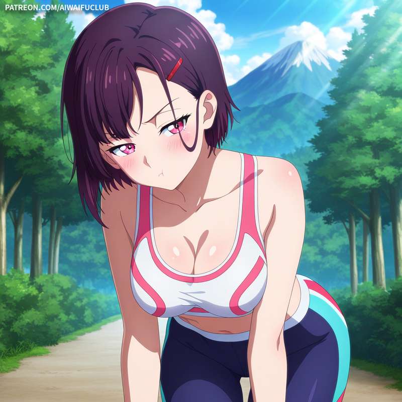 AIWaifuClub - Shizuka Mikazuki 三日月閑 Tight yoga outfit