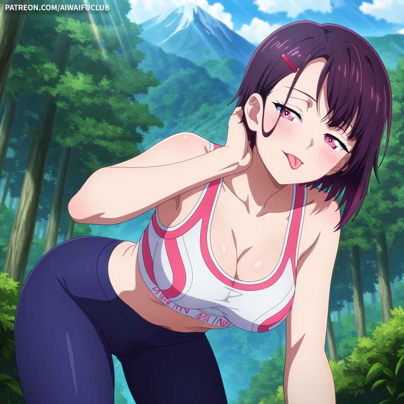 AIWaifuClub - Shizuka Mikazuki 三日月閑 Tight yoga outfit