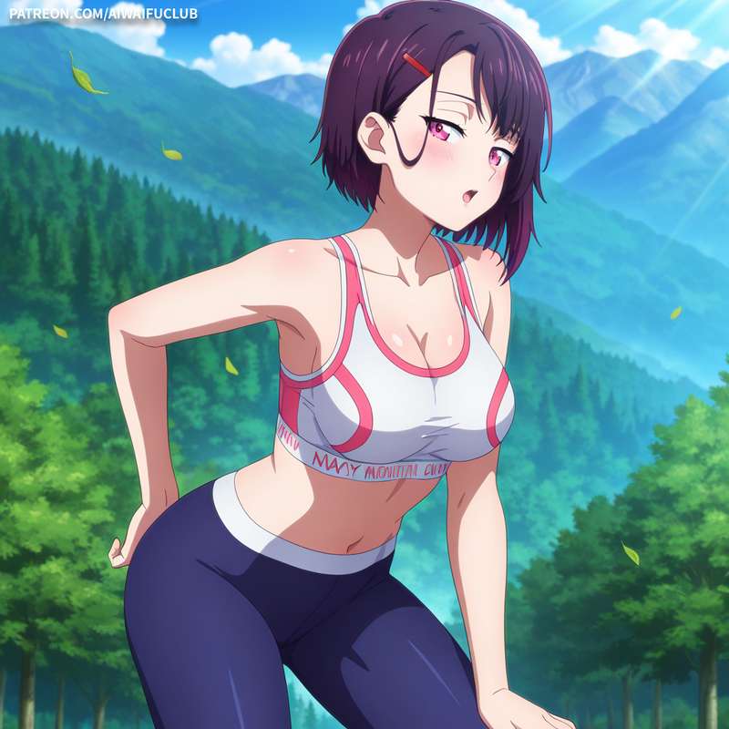AIWaifuClub - Shizuka Mikazuki 三日月閑 Tight yoga outfit