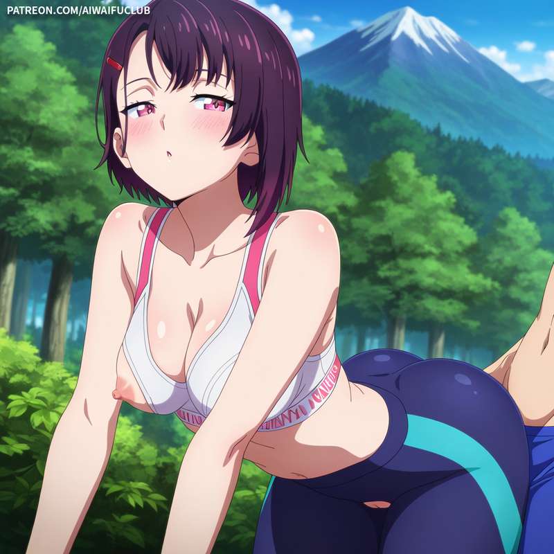AIWaifuClub - (VIP Exclusive)Shizuka Mikazuki 三日月閑 Tight yoga outfit