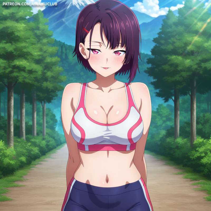 AIWaifuClub - Shizuka Mikazuki 三日月閑 Tight yoga outfit