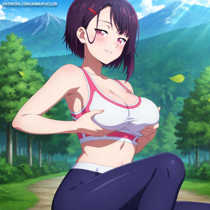 AIWaifuClub - (VIP Exclusive)Shizuka Mikazuki 三日月閑 Tight yoga outfit