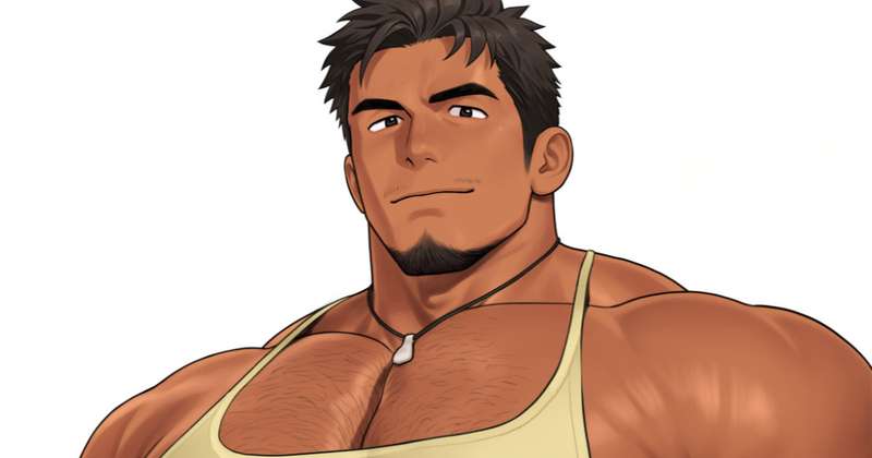 【キャラ絵020】ジムCMに出演する俳優マッチョおっさん