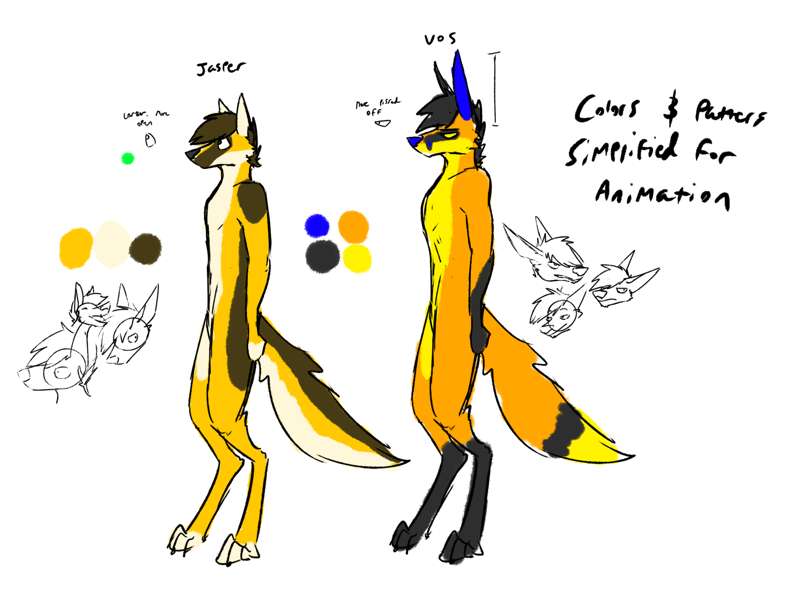 Fox² Early Character Sketches