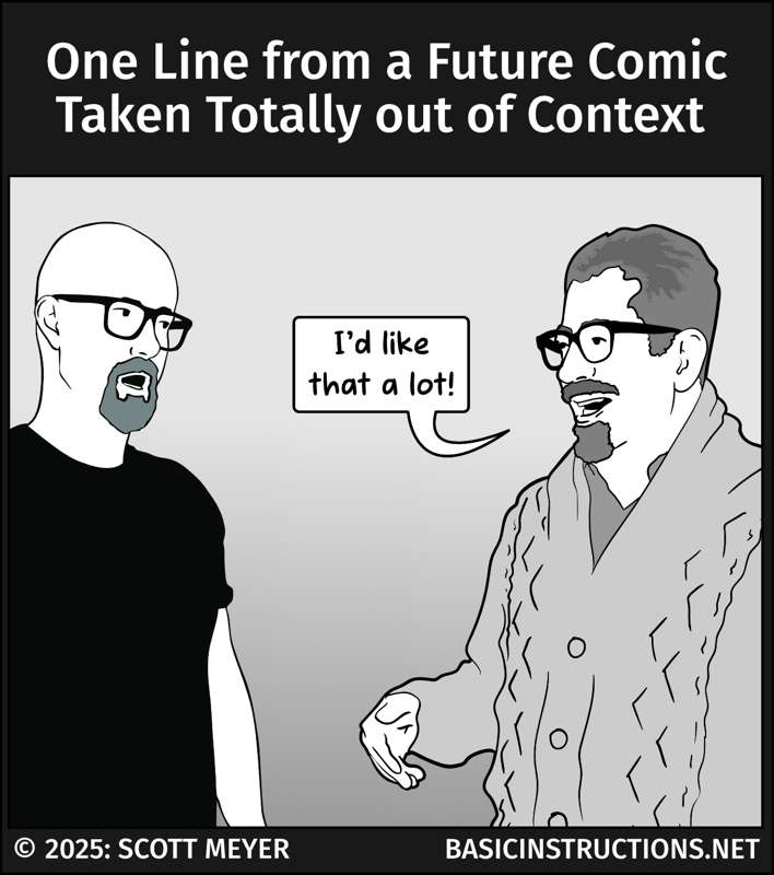 One Line from a Future Comic Taken Totally out of Context