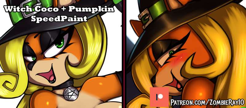Witch Coco Bandicoot + Pumpkin version - SpeedPaint