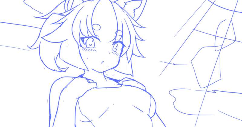 水着ハスキー娘下書き