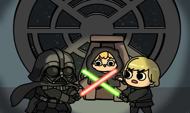 return of the jedi 最後Darth Vader 和 Luke 對決