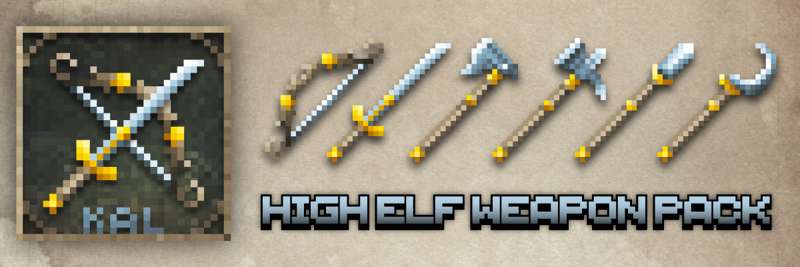 High Elf Weapon Pack DL for Minecraft Java Edition