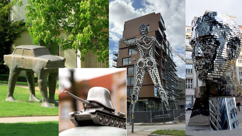 Cool statues in Prague + map