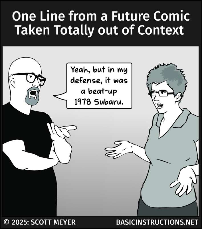 One Line from a Future Comic Taken Totally out of Context