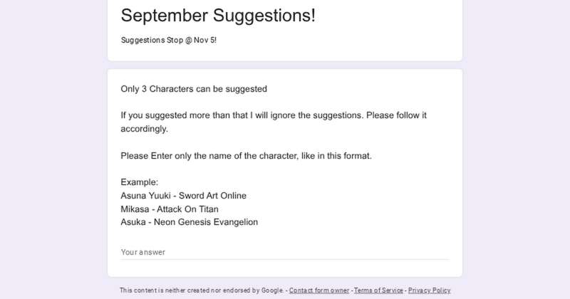 November suggestions!