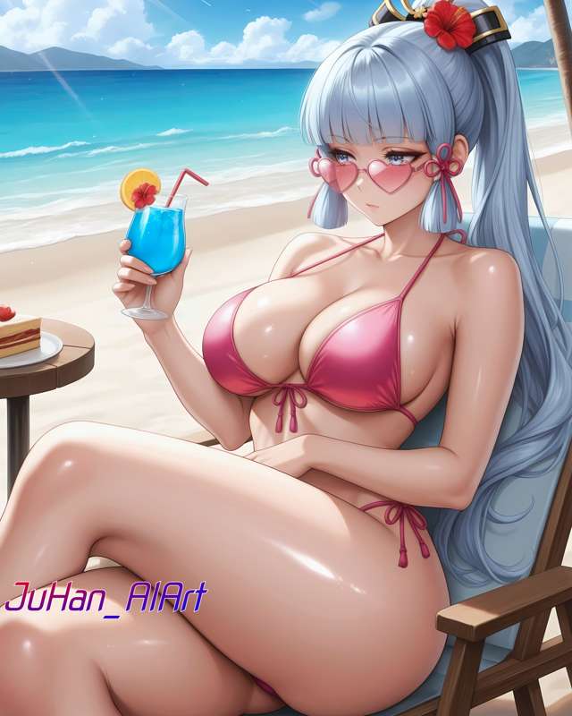 SFW | Genshin Impact ‣ Kamisato Ayaka 🌞👙 | Free Examples