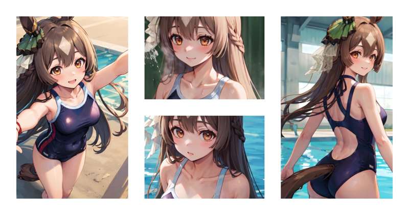 【35枚】Umamusume ウマ娘 サトノダイヤモンド Satono_Diamond スク水 school swimsuit